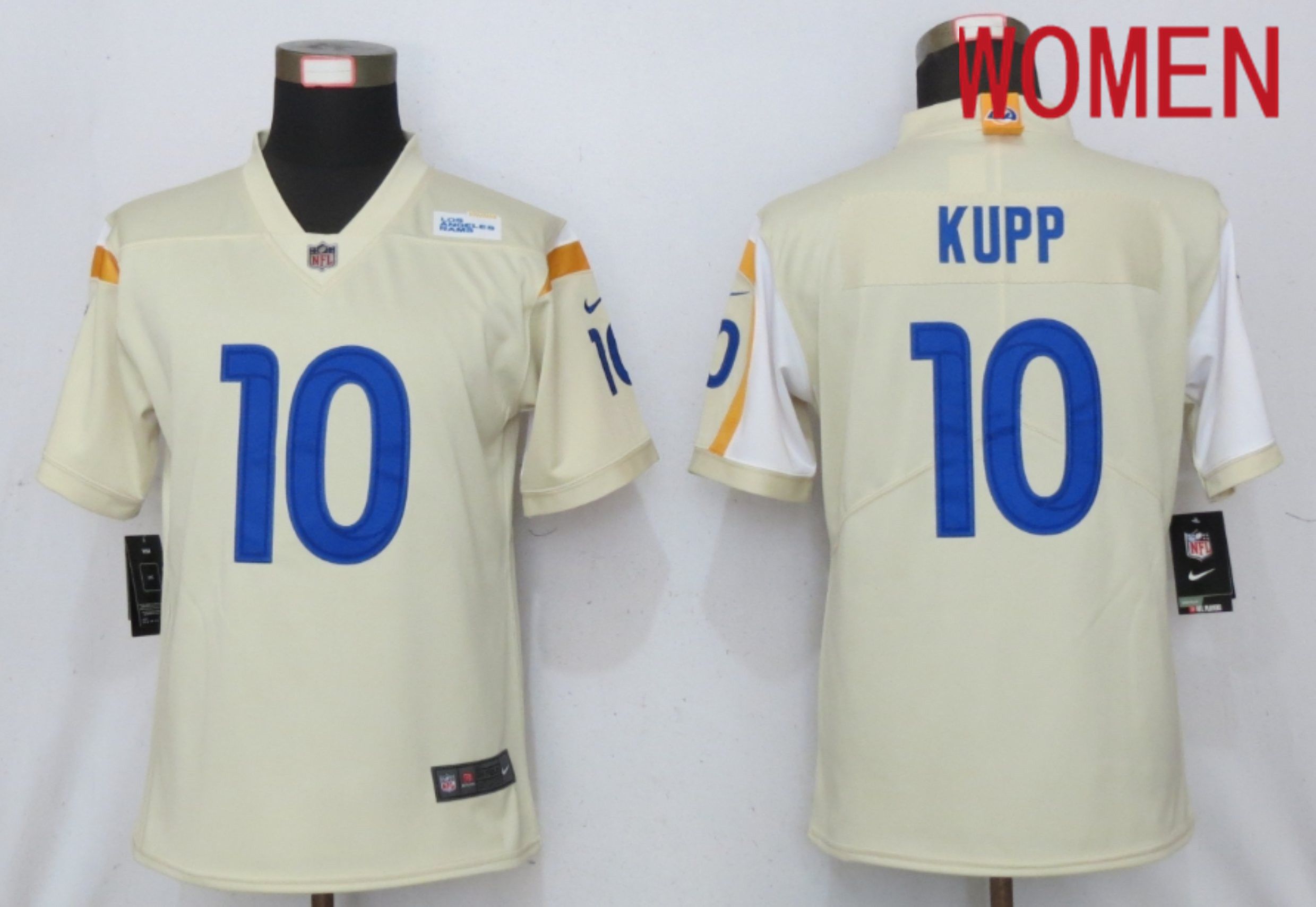 Women Los Angeles Rams #10 Kupp Bone Los Angeles Rams Vapor Elite Playe Nike NFL Jerseys